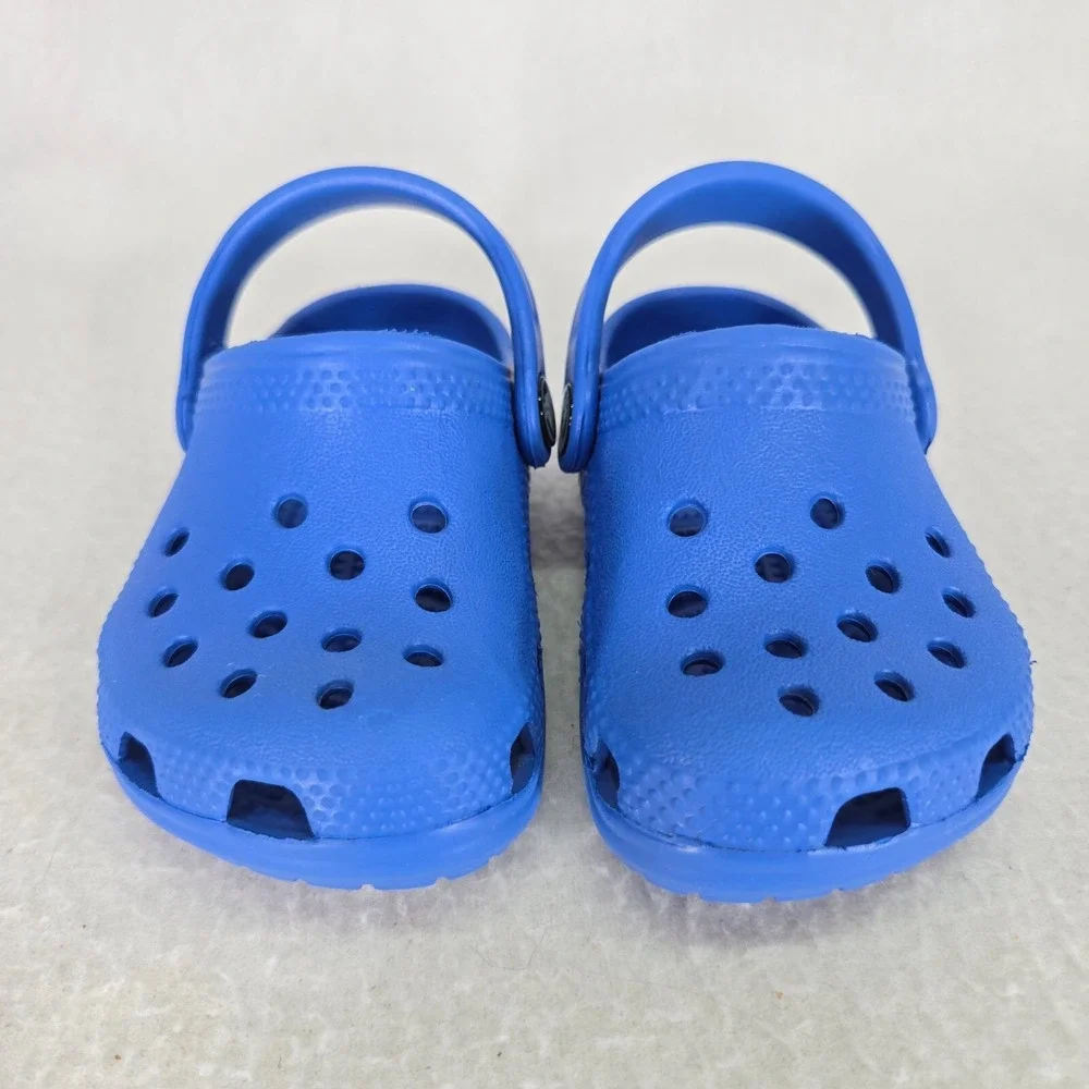 Crocs Clogs Kids 2 3 Blue Vented Water Shoes Childrens Breathable 204536